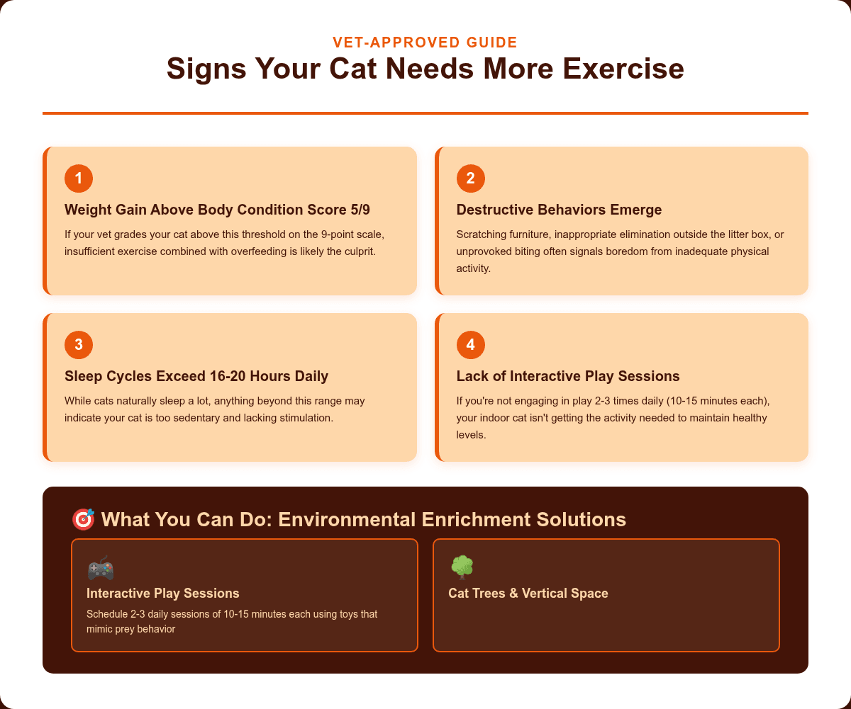 Infographic: Signs Your Cat Needs More Exercise: Vet-Approved Guide